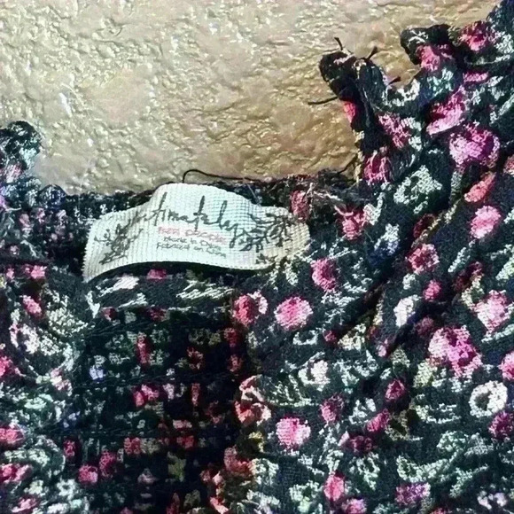 Free People crop top bralette floral pattern women’s sz medium removable strap - Picture 4 of 9